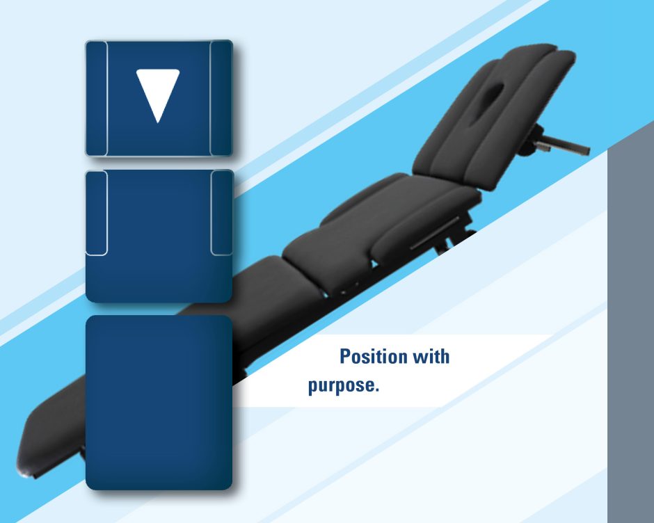 Z Ultimate treatment table with adjustable arms and Ergo-Wing support demonstrating flexible patient positioning